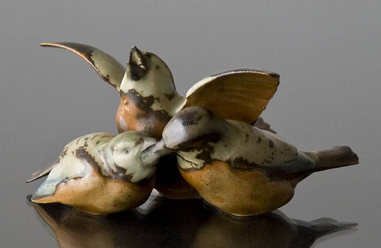 Familie der Sperlinge, Bing & Gröndahl Steinzeug Figur Nr. 1670