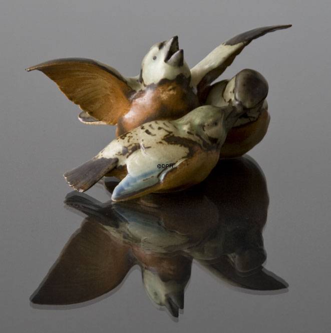 Familie der Sperlinge, Bing & Gröndahl Steinzeug Figur Nr. 1670