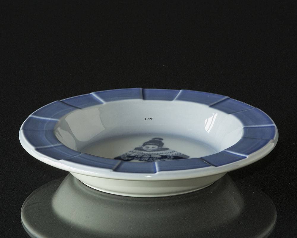 Schale, Hellblau mit Grönländer Mädchen, Bing & Gröndahl, Durchmesser 22 cm Nr. 1680-5454