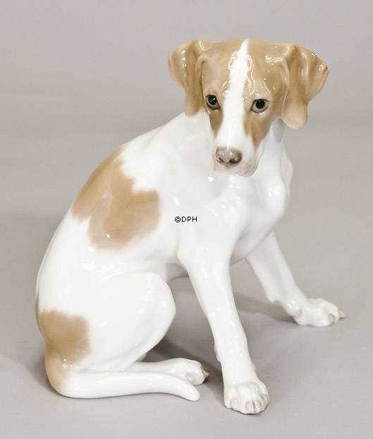 Hundefigur, Pointer sitzend, Bing & Gröndahl Figur Nr. 1716