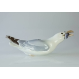 Große Möwe mit Fisch, Bing & Gröndahl Vogelfigur Nr. 1725