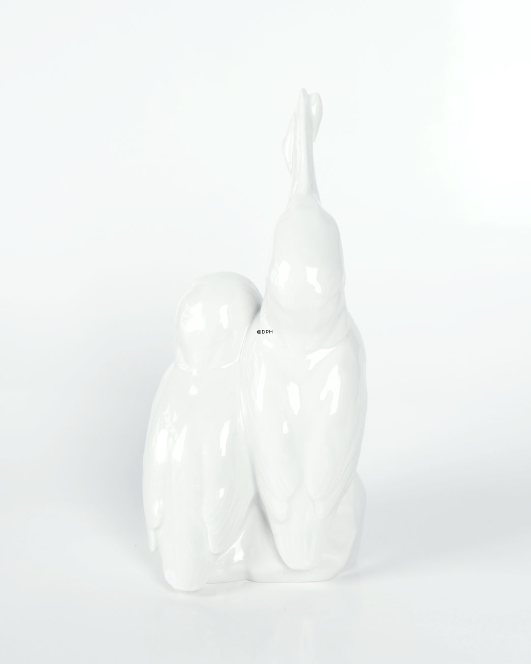 Paar Eisvögel, Weiss, Royal Copenhagen Vogelfigur Nr. 1769