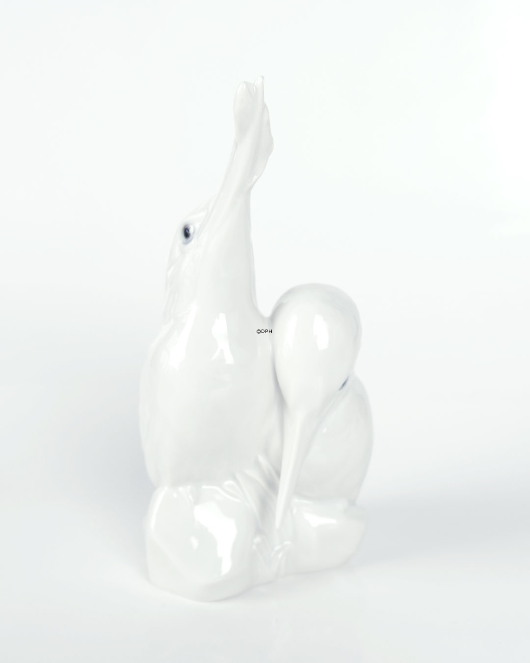 Paar Eisvögel, Weiss, Royal Copenhagen Vogelfigur Nr. 1769