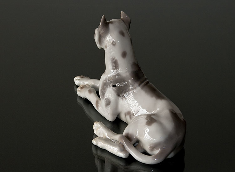Deutsche Dogge liegend, Bing & Gröndahl Hund Figur Nr. 1773