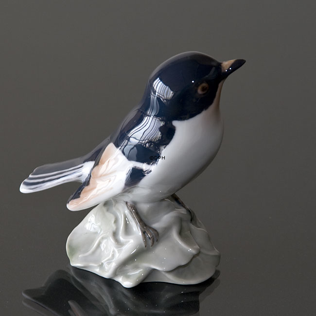 Fliegenschnäpper ist aufmerksam, Bing & Gröndahl Vogelfigur Nr. 1776