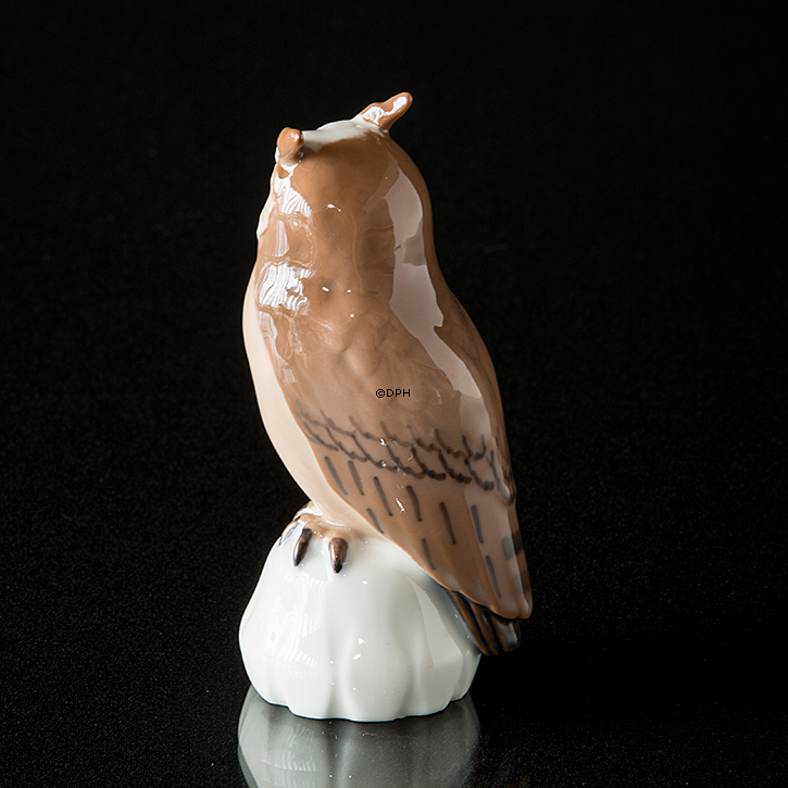 Kleine Eule auf Sockel, Bing & Gröndahl Vogelfigur Nr. 1800