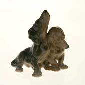 Paar Dackel stehen in Freundschaft, Bing & Gröndahl Hund Figur