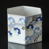 Vase, Weiß mit blauen Blumen, Bing & Gröndahl Nr. 1817-5468, Höhe 10cm