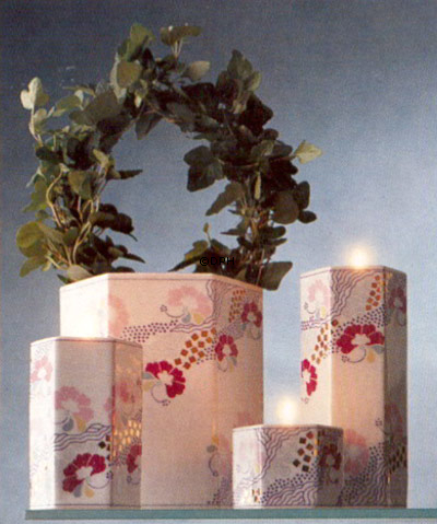 Teelichthalter Weiß mit Blumen, Bing & Gröndahl Nr. 1827-5464