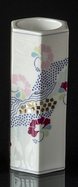 Teelichthalter, Weiß mit Blumen, Bing & Gröndahl Nr. 1827-5466