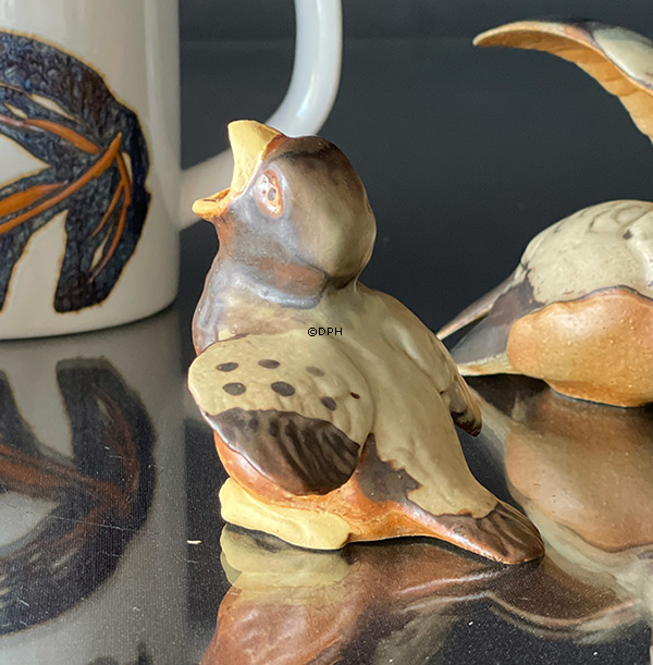 Junger Sperling, Bing & Gröndahl Steingut Vogel Figur Nr. 1852