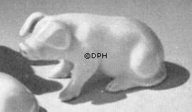 Schwein, sitzend, Bing & Gröndahl Figur Nr. 1882