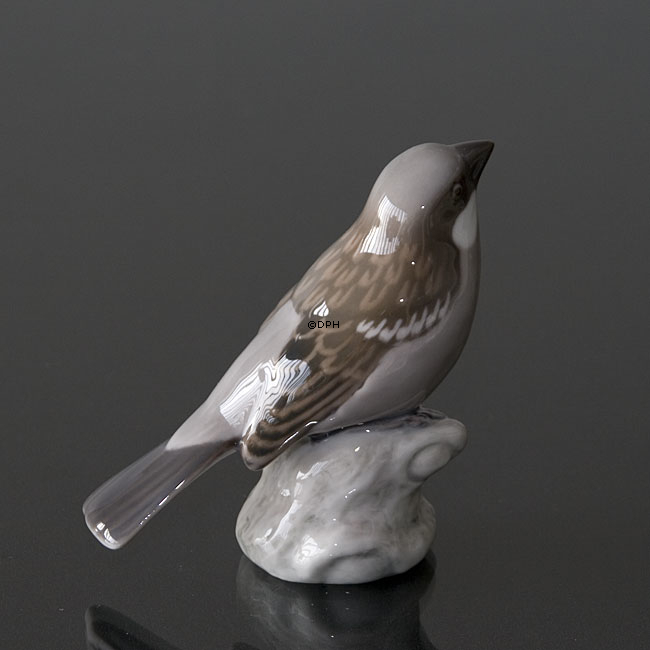 Sperling, der zum Himmel schaut, Bing & Gröndahl Vogelfigur Nr. 1888