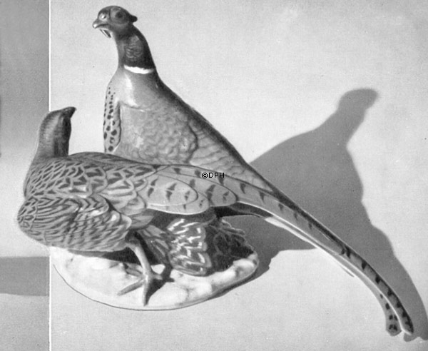Paar Fasane, Bing & Gröndahl Vogelfigur nr. 1952