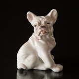 Bulldoggenwelpe, der träg zur Seite schaut, Bing & Gröndahl Hundefigur Nr. 1983