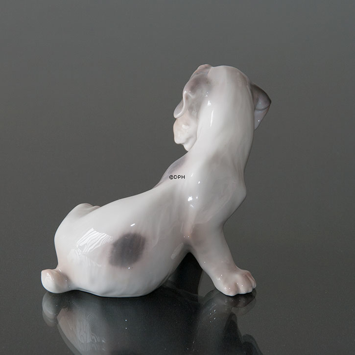 Sealyham Terrier sitzt, Bing & Gröndahl Hund Figur Nr. 2027