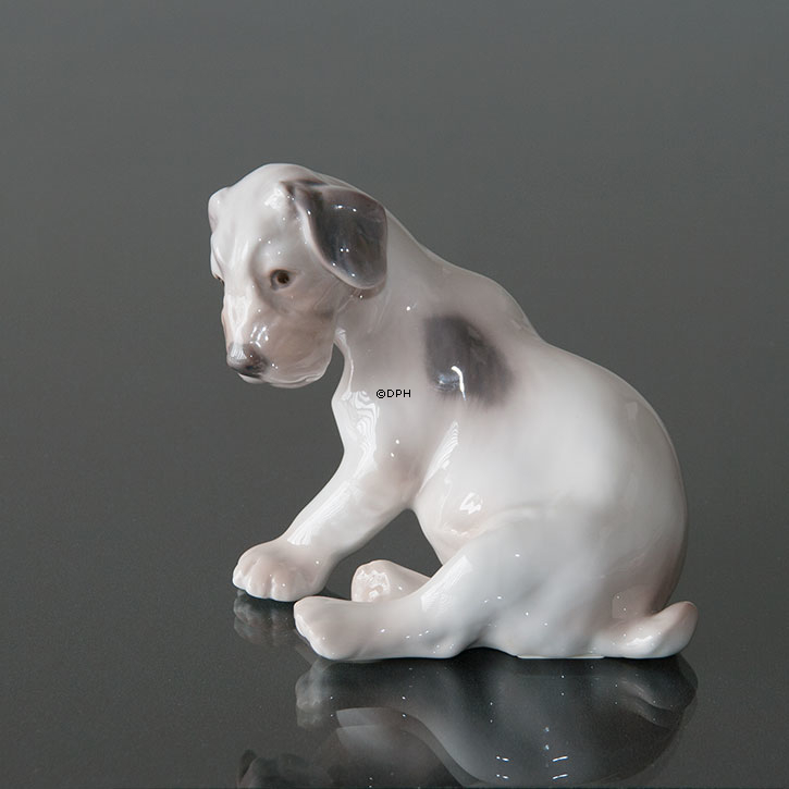 Sealyham Terrier sitzt, Bing & Gröndahl Hund Figur Nr. 2027