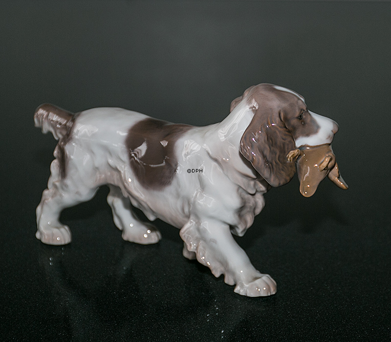 Cocker Spaniel bringt die Beute zurück, Bing & Gröndahl Hund Figur Nr. 2061