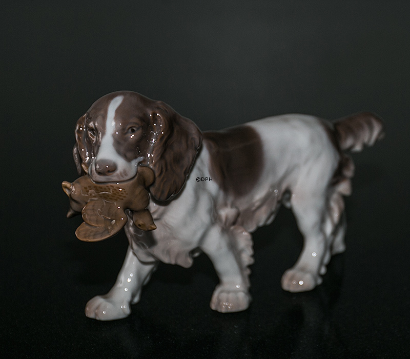 Cocker Spaniel bringt die Beute zurück, Bing & Gröndahl Hund Figur Nr. 2061