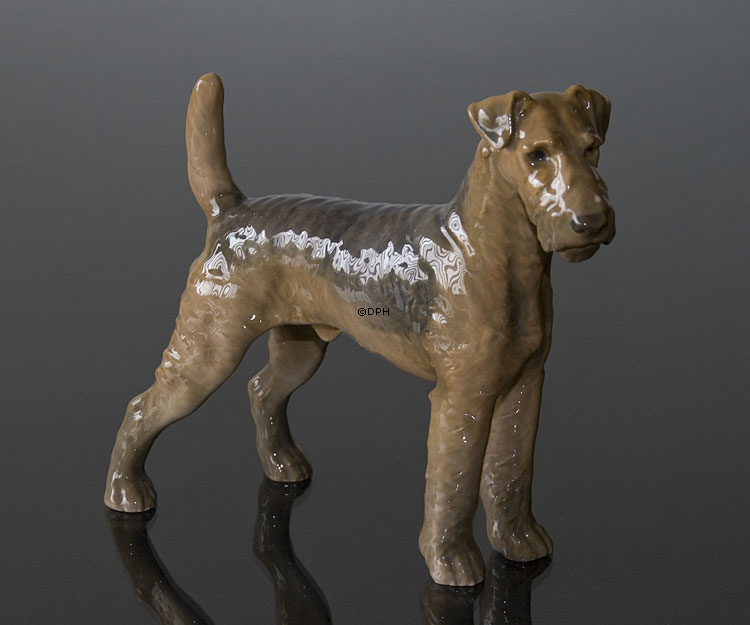 Airedale Terrier, Bing & Gröndahl Hundefigur Nr. 2099