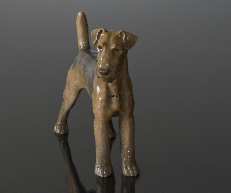 Airedale Terrier, Bing & Gröndahl Hundefigur Nr. 2099