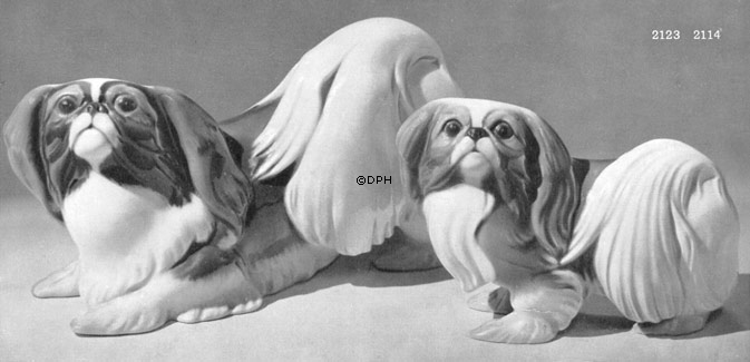 Japan Chin, Bing & Gröndahl Hund Figur Nr. 2123