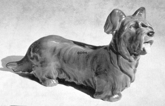 Skye Terrier, stehend, 25,5cm. Bing & Gröndahl Hundefigur Nr. 2130