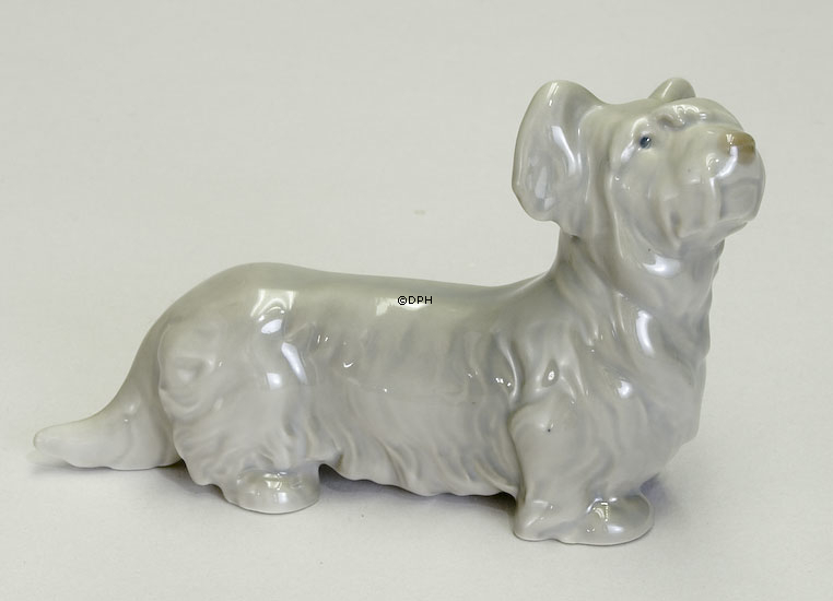 Skye Terrier, stehend, 11cm, Bing & Gröndahl Hundefigur Nr. 2137