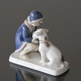 Mädchen mit Hund, Bing & Gröndahl Figur Nr. 2163