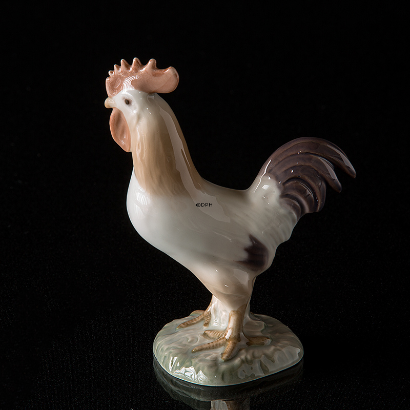 Hahn steht stolz, Bing & Gröndahl Vogel Figur Nr. 2192