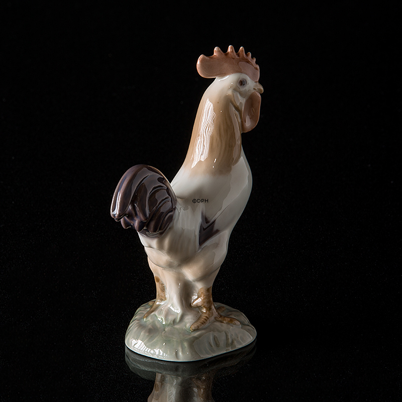 Hahn steht stolz, Bing & Gröndahl Vogel Figur Nr. 2192