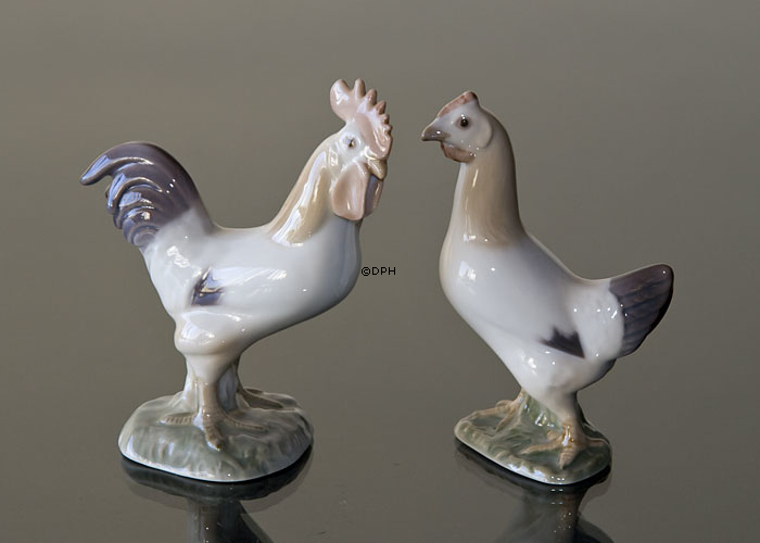 Hahn steht stolz, Bing & Gröndahl Vogel Figur Nr. 2192