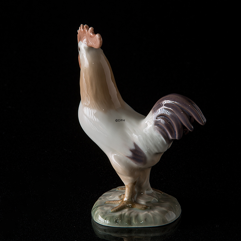 Hahn steht stolz, Bing & Gröndahl Vogel Figur Nr. 2192