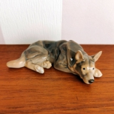 Klein Deutscher Schäferhund liegend, Bing & Gröndahl Hund Figur Nr. 2198