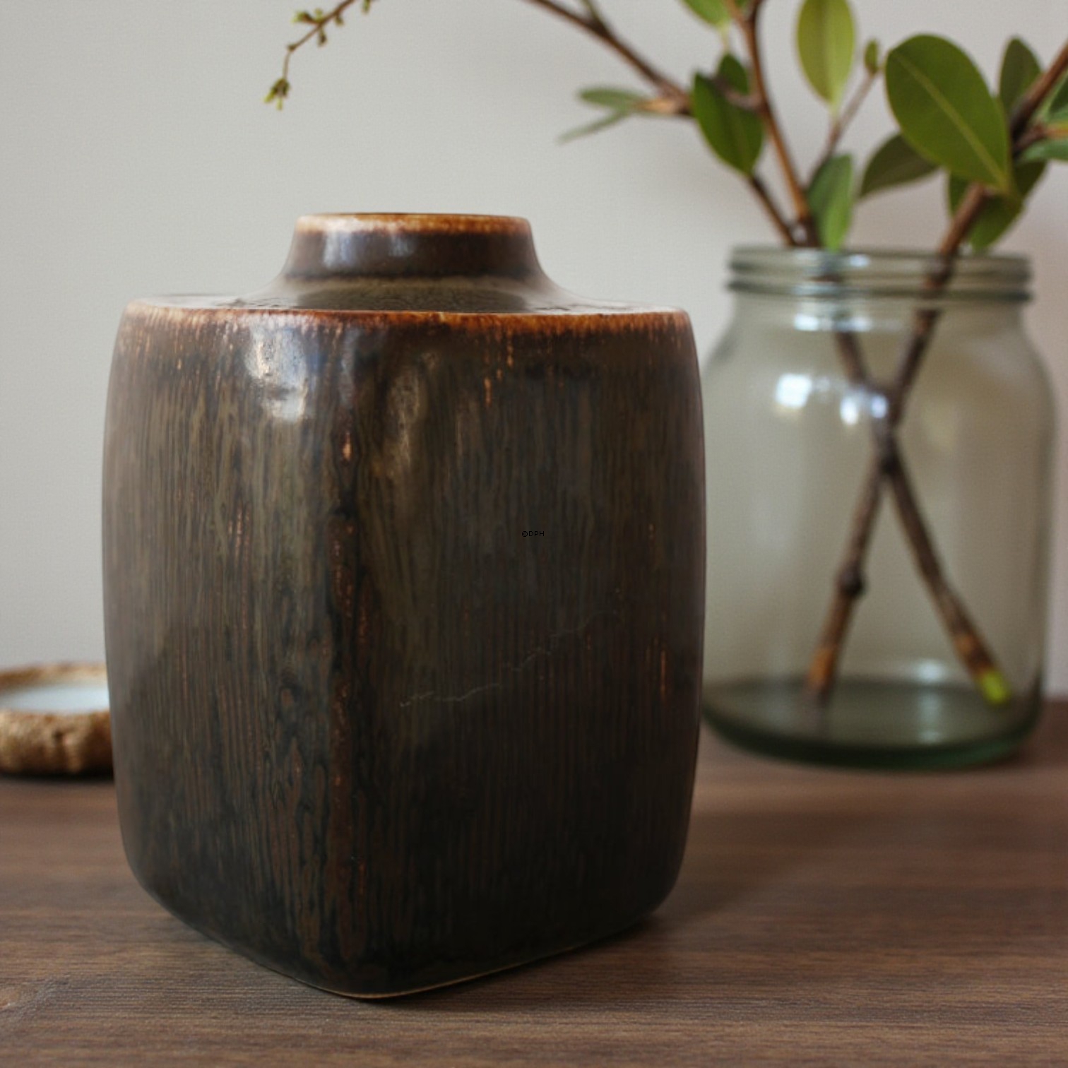 Vase Steingut. Bing & Gröndahl entworfen von Valdemar Petersen