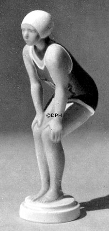 Mädchen in Badeanzug, Bing & Gröndahl Figur Nr. 2224