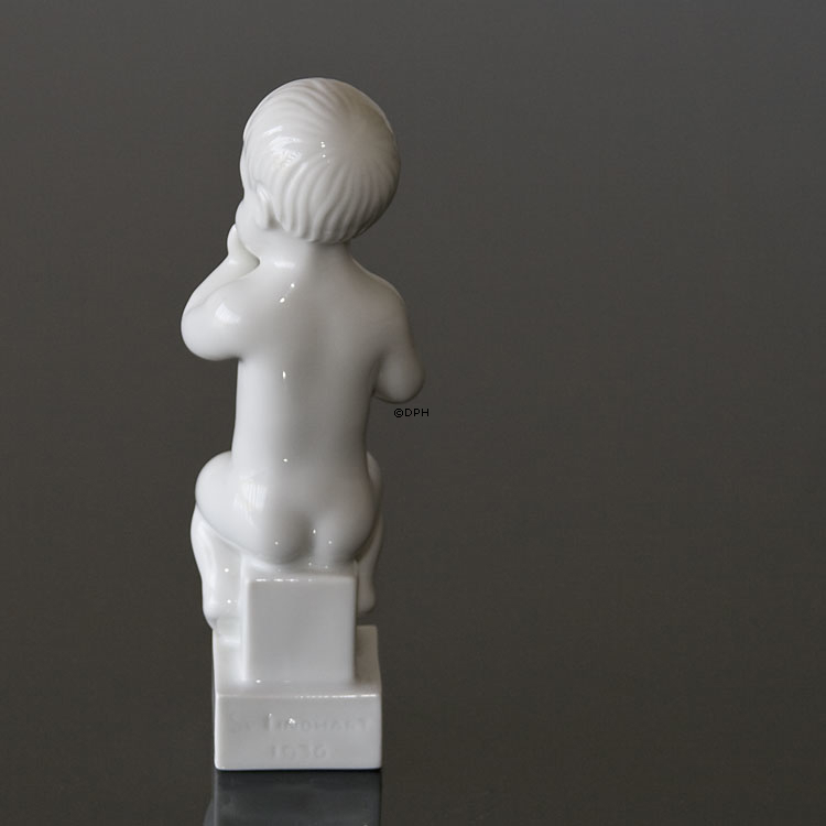 Adam mit Teddybär, weiße Bing & Gröndahl Kinderfigur Nr. 463 oder 2231