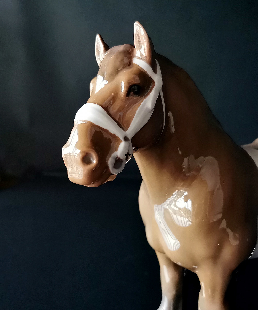 Belgischer Hengst, Bing & Gröndahl Pferd Figur Nr. 2234