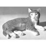 Katze liegend, sehr selten, Bing & Gröndahl Katze Figur Nr. 2236