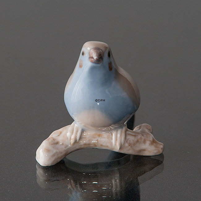 Rotkehlchen auf Zweig, Bing & Gröndahl Vogelfigur Nr. 2242