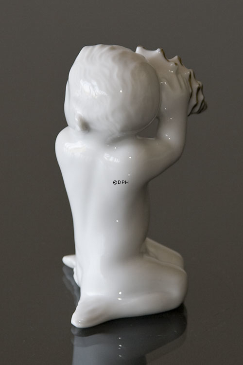 Seekind mit Muschel, Gold verziert, Bing & Gröndahl Figur Nr. 2264