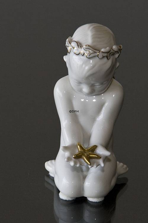 Seekind mit Seestern, Bing & Gröndahl Goldverzierte Figur Nr. 2265