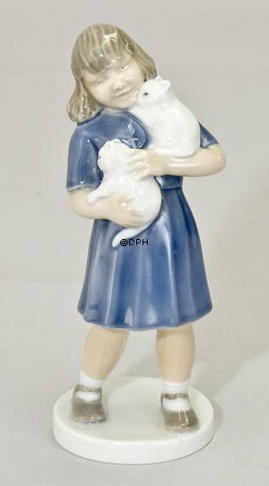 M&#xE4;dchen mit K&#xE4;tzchen, Bing &amp; Gr&#xF6;ndahl Figur Nr. 2276