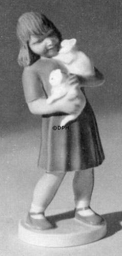 M&#xE4;dchen mit K&#xE4;tzchen, Bing &amp; Gr&#xF6;ndahl Figur Nr. 2276