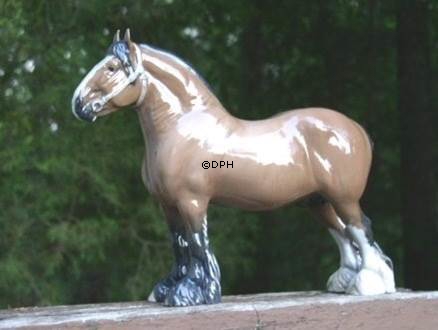 Shire Horse Hengst, Bing & Gröndahl Pferd Figur Nr. 2293