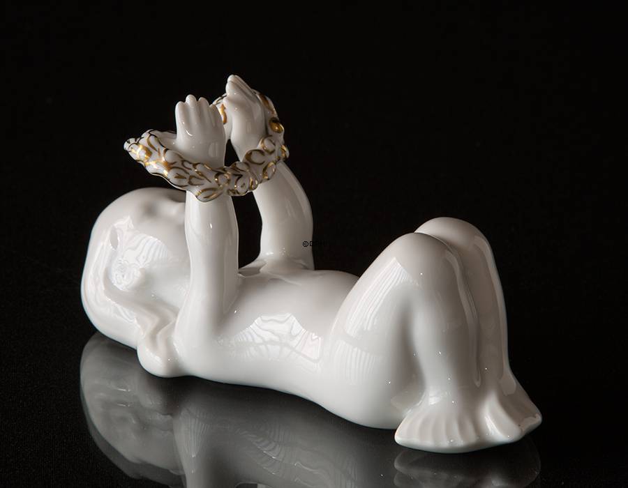 Liegendes Seemädchen mit Gold verziert, Bing & Gröndahl Figur Nr. 475 oder 2314