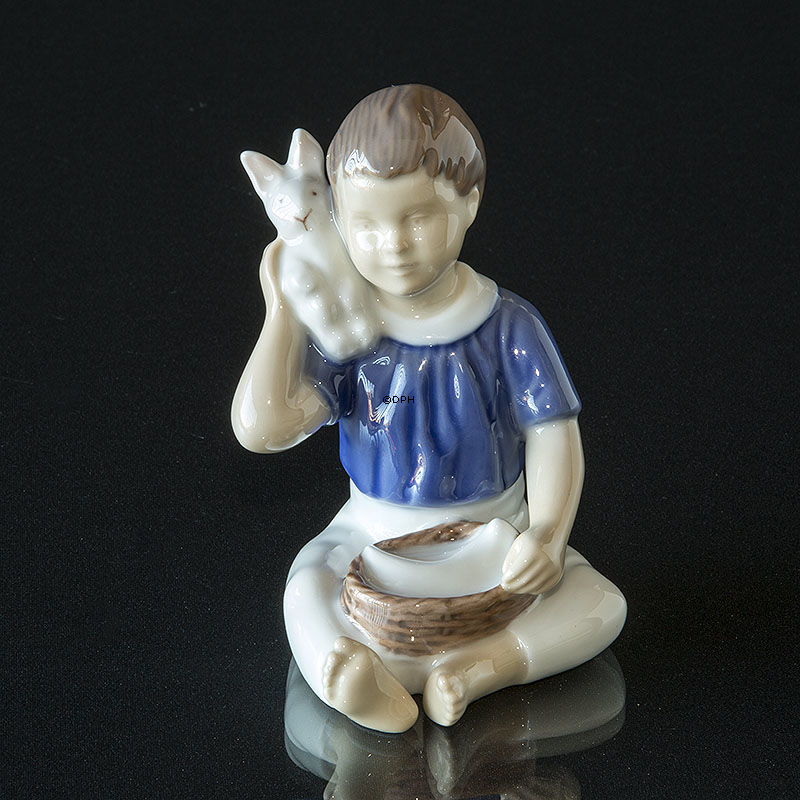 Vor der Bettzeit, Kinder mit Teddybär, Bing & Gröndahl Figur Nr. 2309