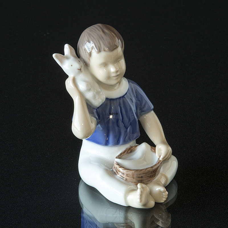 Vor der Bettzeit, Kinder mit Teddybär, Bing & Gröndahl Figur Nr. 2309