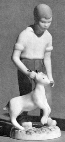 Junge mit Hund, Bing & Gröndahl Figur Nr. 2331