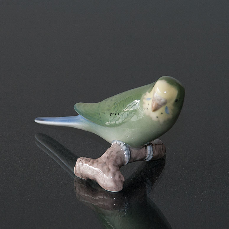 Grüne Wellensittich Bing & Gröndahl Figur Nr. 2341